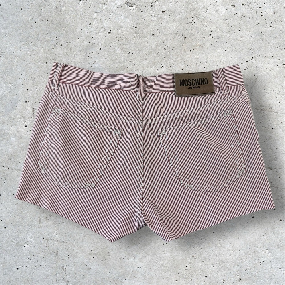 MOSCHINO JEANS Vtg Y2K Striped Cutoff Shorts Size 30